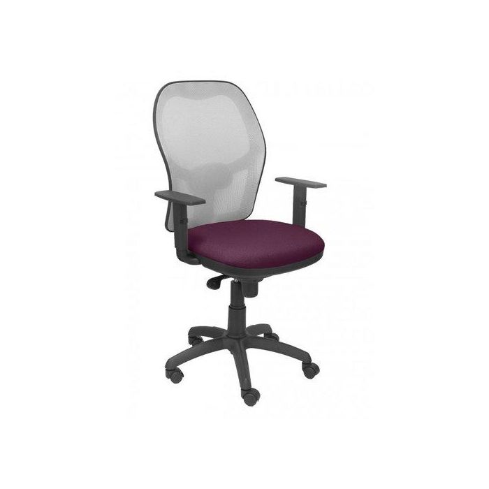 Silla Piqueras Y Crespo Jorquera Brazos Regulables Mecanismo Sincro Con Regulador De Tension Respaldo De Malla Gris Y Asiento Tapizado Bali Morado