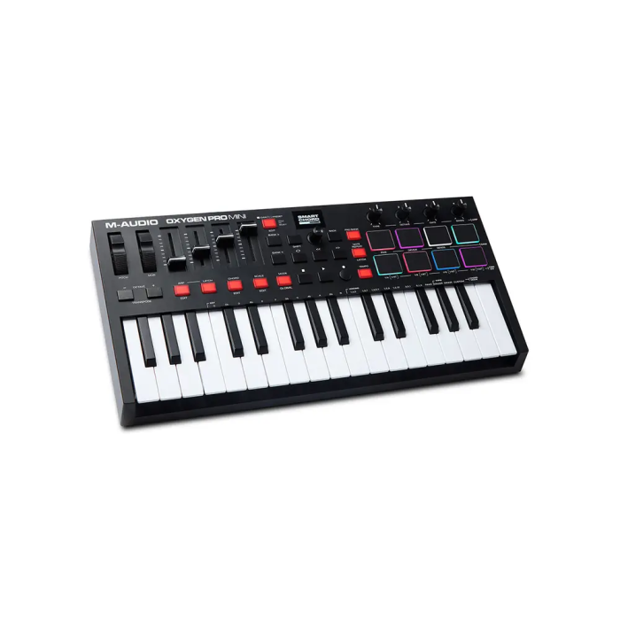 MAUDIO Oxygen Pro Mini Controlador MIDI con 32 Teclas Semicontrapesadas y 8 Pads RGB 1