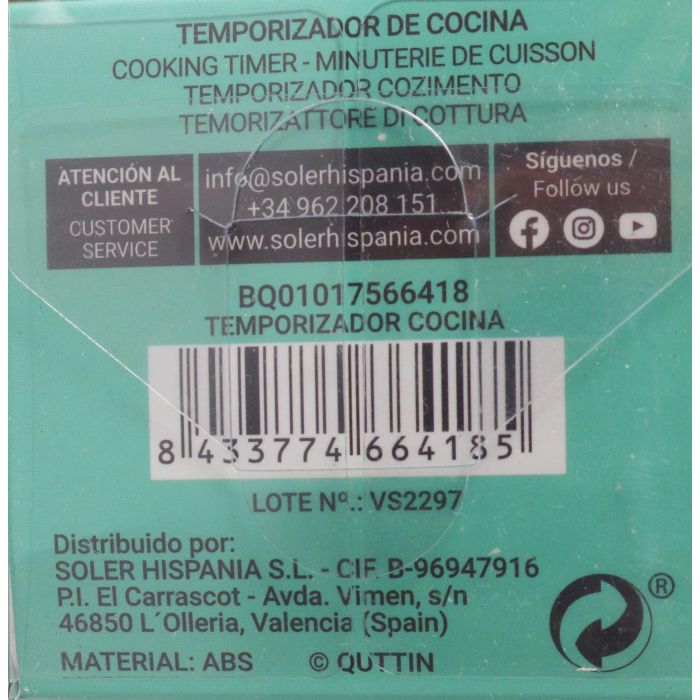 # (F)  -72- Temporizador Cocina Quttin (12 Unidades) 5