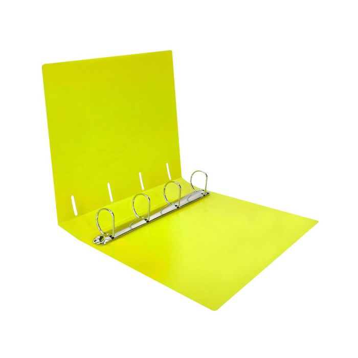 Carpeta Liderpapel 4 Anillas Mixtas 40 mm Polipropileno Din A4 Amarillo Fluor Opaco 7