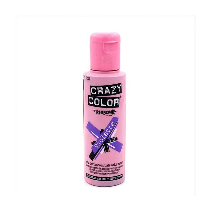Crazy Color Tinte Semi-Permanente 43 Violette 100 Ml para Cabello Decolorado Crazy Color Tinte Semi-Permanente 43 Violette 100 Ml para Cabello Decolorado