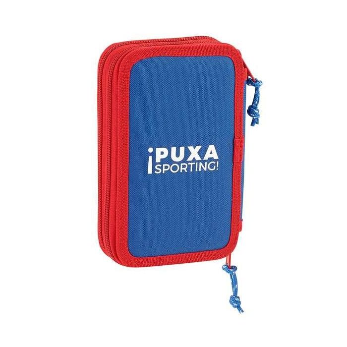 Plumier Doble Real Sporting de Gijón Blanco Rojo 12.5 x 19.5 x 4 cm (28 piezas) 3