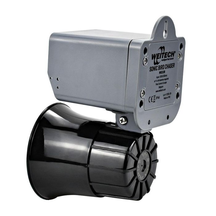 Weitech Ahuyentador sonoro de pájaros con flash, imita depredadores, para exteriores, funciona con pilas o adaptador 1 Weitech Ahuyentador sonoro de pájaros con flash, imita depredadores, para exteriores, funciona con pilas o adaptador 1