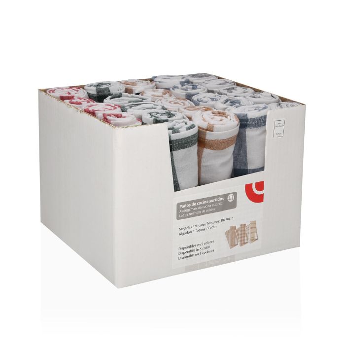Paño Cocina Rayas Surtido 50X50Cm Versa (24 Unidades) 1 Paño Cocina Rayas Surtido 50X50Cm Versa (24 Unidades) 1