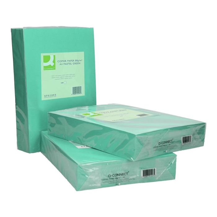 Papel Color Q-Connect Din A4 80 gr Verde Paquete De 500 Hojas 4