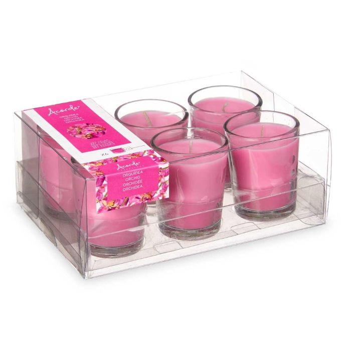 Set 6 Velas Vaso Vidrio Orquidea Acorde 16X6CM (12 Unidades) 2 Set 6 Velas Vaso Vidrio Orquidea Acorde 16X6CM (12 Unidades) 2