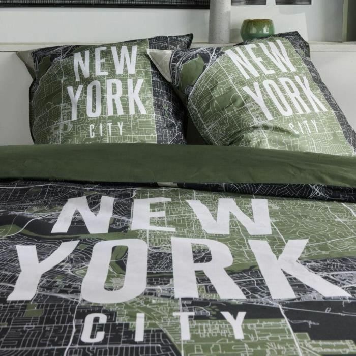 Today TOD3574641268596 Juego de cama JAVA 240x220 cm Algodón Estampado New York Verde 3