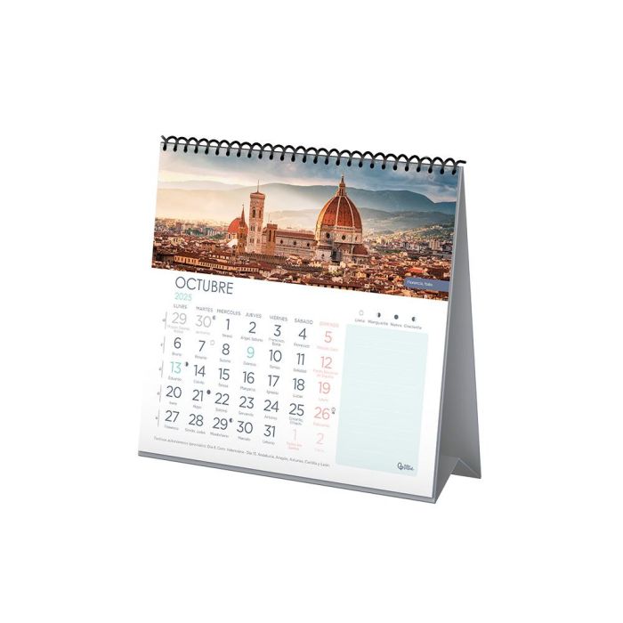 Calendario Espiral Triangular Liderpapel De Sobremesa Imagenes 2025 19x19 cm Papel 128 gr Con Pegatinas 2