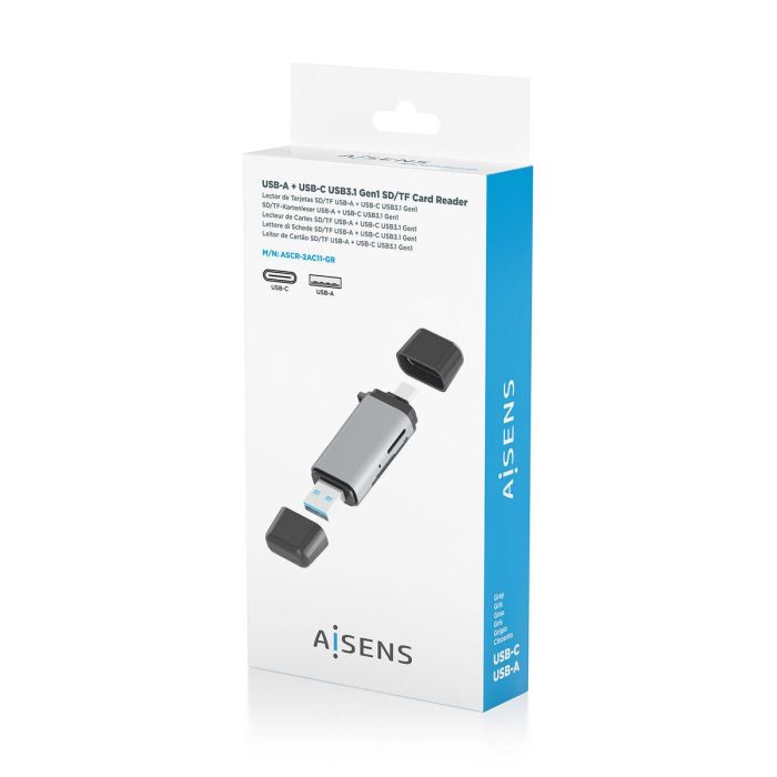 Lector de Tarjetas Aisens ASCR-2AC11-GR Gris 4 Lector de Tarjetas Aisens ASCR-2AC11-GR Gris 4