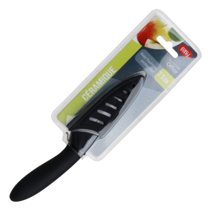 Easy Make Cuchillo Cerámico 7,5 cm con Funda, Mango Tacto Suave 1