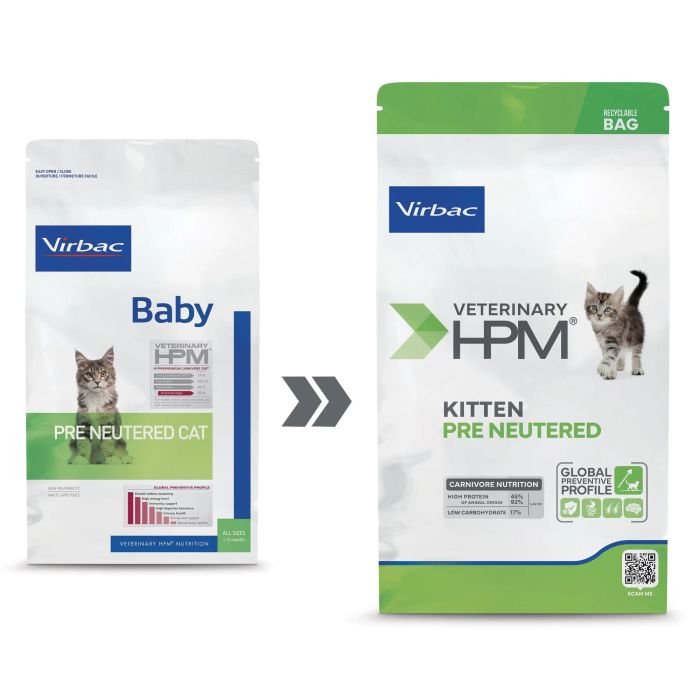 Virbac Veterinary Kitten Pre Neutered Cat - Dieta completa para gatitos hasta 12 meses, refuerza sistema inmunitario, 1.5 kg
