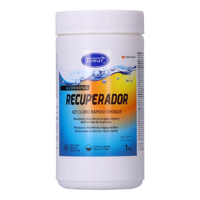Tamar Recuperador de Agua para Piscinas 1105020010, Químico Cloro Granulado de Acción Rápida, 1kg