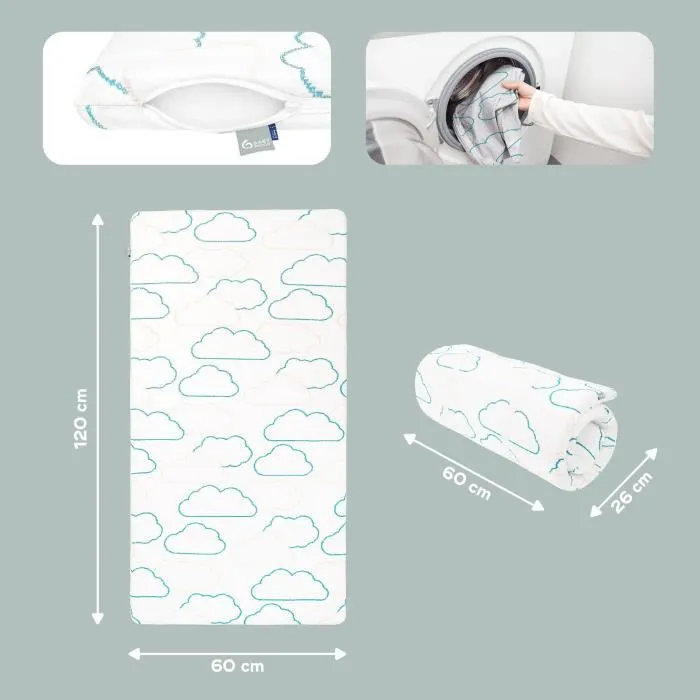 Babymoov Colchón Cosy'Lite Nomad 60x120cm - Certificado Oeko-Tex, Material Reciclado, Funda Lavable 5