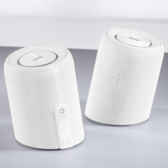 Hama Twin 3.0 Altavoz Portátil Estéreo Inalámbrico Bluetooth 5.0 Blanco 30W Resistente al Agua IP67 7