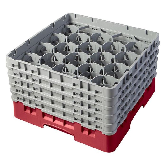 CAMBRO - 20S958-416 - Cesta de lavado 20 comp. 5 alturas - 9,84 cm Ø máx. - alt. máx. 25,8 cm - 50 x 50 x 30,8 cm - Arándano
