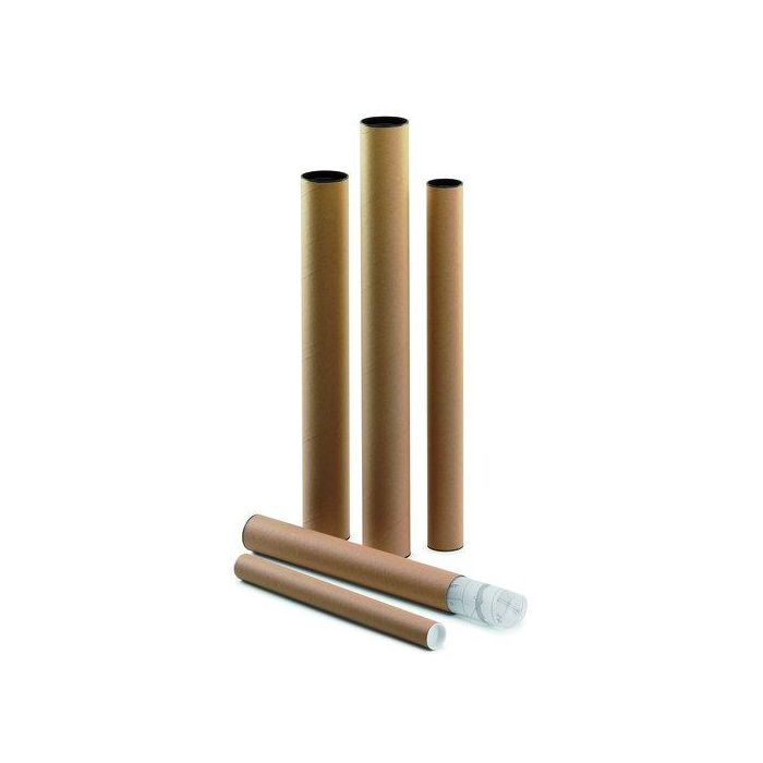 Faibo Tubo de cartón para envío con tapones de plástico 640x60 mm