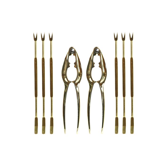 DKD Home Decor Set de 8 Utensilios de Marisco de Acero Inoxidable Dorado, 15 cm de largo, Apto para Lavavajillas 0 DKD Home Decor Set de 8 Utensilios de Marisco de Acero Inoxidable Dorado, 15 cm de largo, Apto para Lavavajillas 0