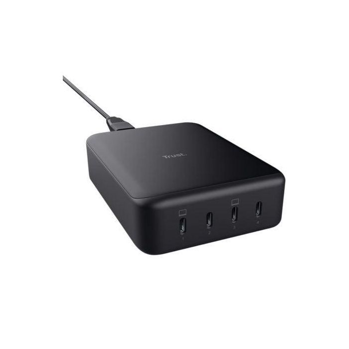 Trust 25413 Cargador Sobremesa GaN Maxo Compacto 240W, 4xUSB-C, Carga Rápida para Portátiles, Tablets y Móviles Trust 25413 Cargador Sobremesa GaN Maxo Compacto 240W, 4xUSB-C, Carga Rápida para Portátiles, Tablets y Móviles