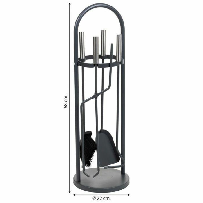 Utensilios para Chimenea Alexandra House Living Negro Hierro 22 x 68 x 22 cm 3