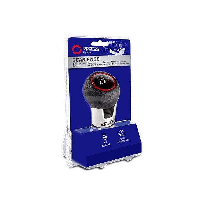 Spc SPC0105BK Pomo de cambio universal para coches manuales, diseño deportivo y elegante Negro-Rojo, fácil instalación 1 Spc SPC0105BK Pomo de cambio universal para coches manuales, diseño deportivo y elegante Negro-Rojo, fácil instalación 1