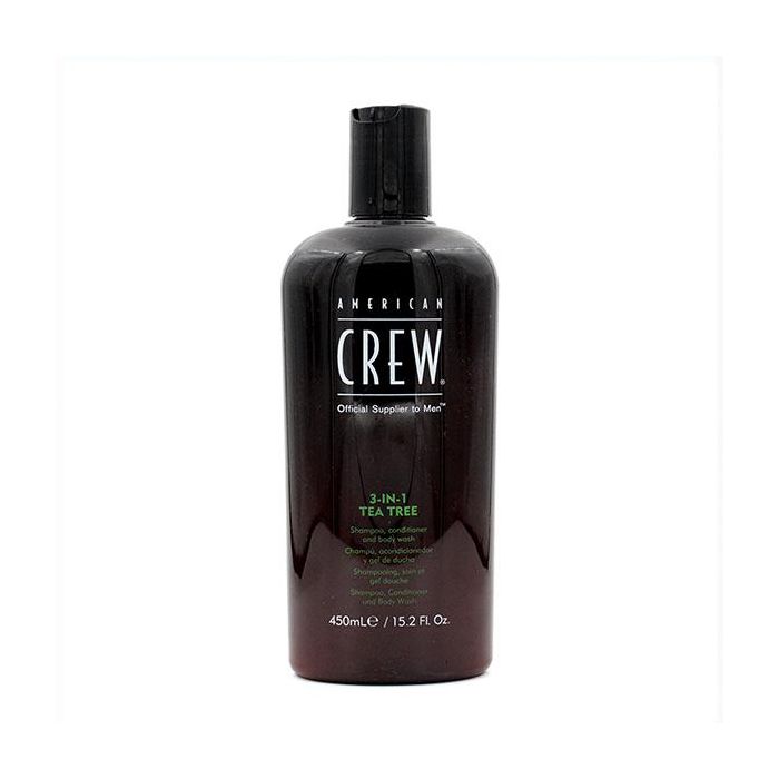 American Crew Champú Acondicionador y Body Wash 3 en 1 con Aceite de Árbol de Té 450 ml