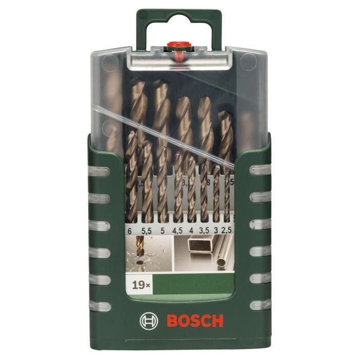 Bosch Juego de 19 Brocas de Tierra HSS-Cobalto con Broca de Centrado para Diamante en Seco 200 mm 1