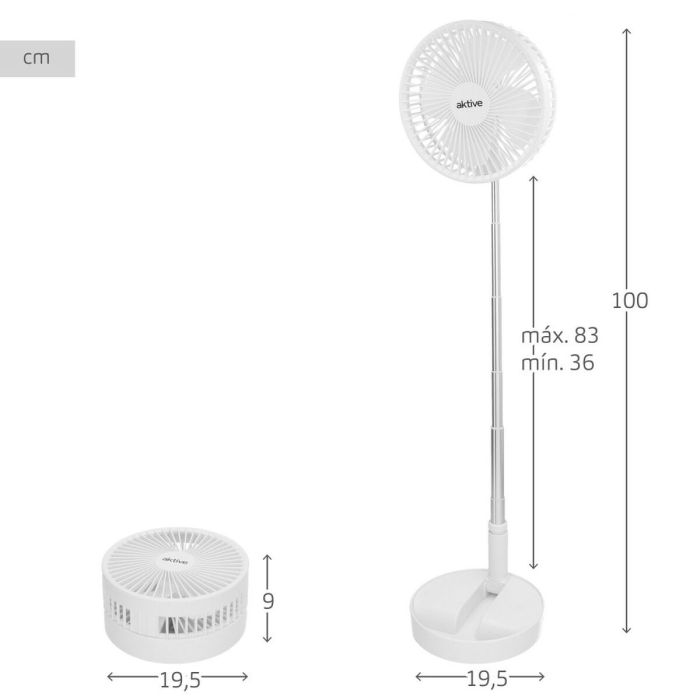 Ventilador Portátil Plegable Aktive Recargable (4 Unidades) 3 Ventilador Portátil Plegable Aktive Recargable (4 Unidades) 3
