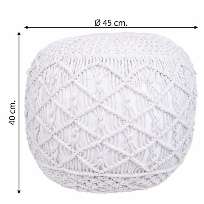 Puff Alexandra House Living Blanco Poliestireno 45 x 40 x 45 cm 1