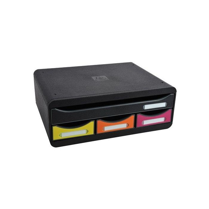 Modulo Exacompta Toolbox Mini 4 Cajones Colores Negro/Arlequin Modulo Exacompta Toolbox Mini 4 Cajones Colores Negro/Arlequin