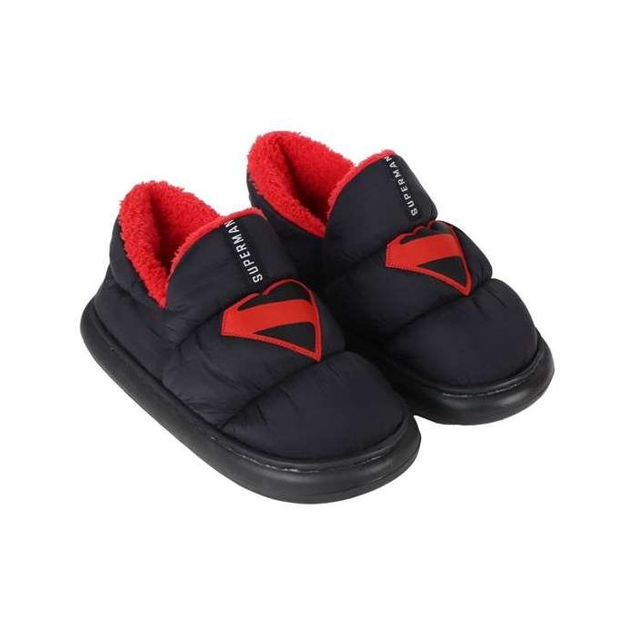 Cerdá Zapatillas de casa abierta Superman para hombre, Tallas 44-45, Color negro