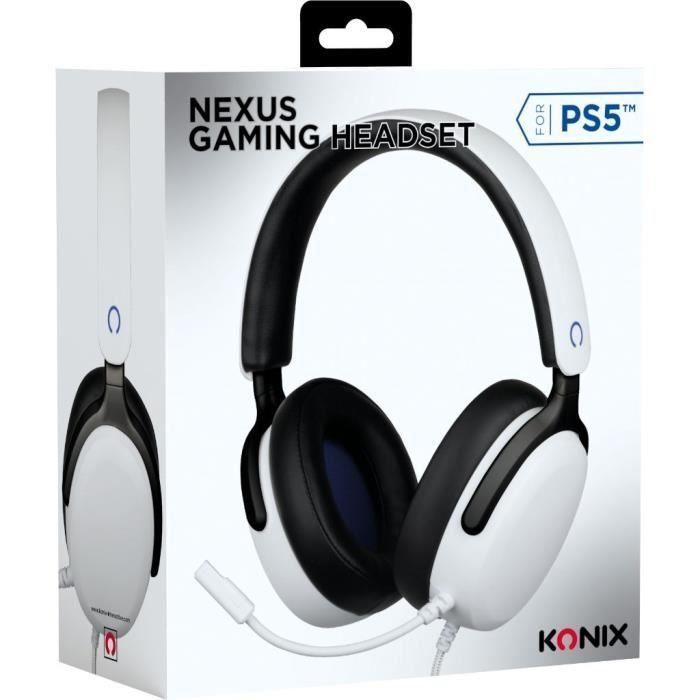 Konix AAAYA57303 Auriculares Gaming Circumaurales Nexus PS5 con Altavoces de 40mm y Micrófono Integrado, Cable 1.5m 4