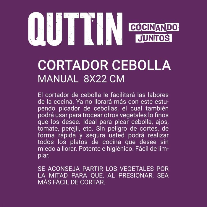 Cortador de cebolla Quttin 8 x 22 cm (12 Unidades) 2 Cortador de cebolla Quttin 8 x 22 cm (12 Unidades) 2