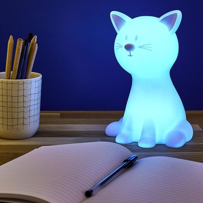 Home Deco Kids Luz Quitamiedos Gato Color Decoración Infantil 19cm 1