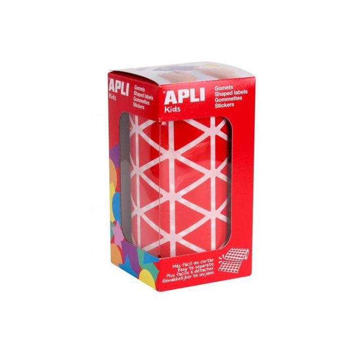 Apli Gomets Triangulares 20 mm Rollo Rojo -Rollo 2832 Unidades- Apli Gomets Triangulares 20 mm Rollo Rojo -Rollo 2832 Unidades-