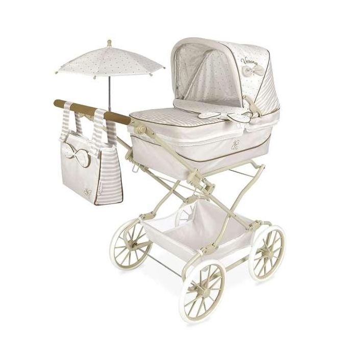 Decuevas Coche Reborn Plegable Verona con Sombrilla para Muñecas hasta 55 cm 40x90x90 cm Metal Plástico Poliéster