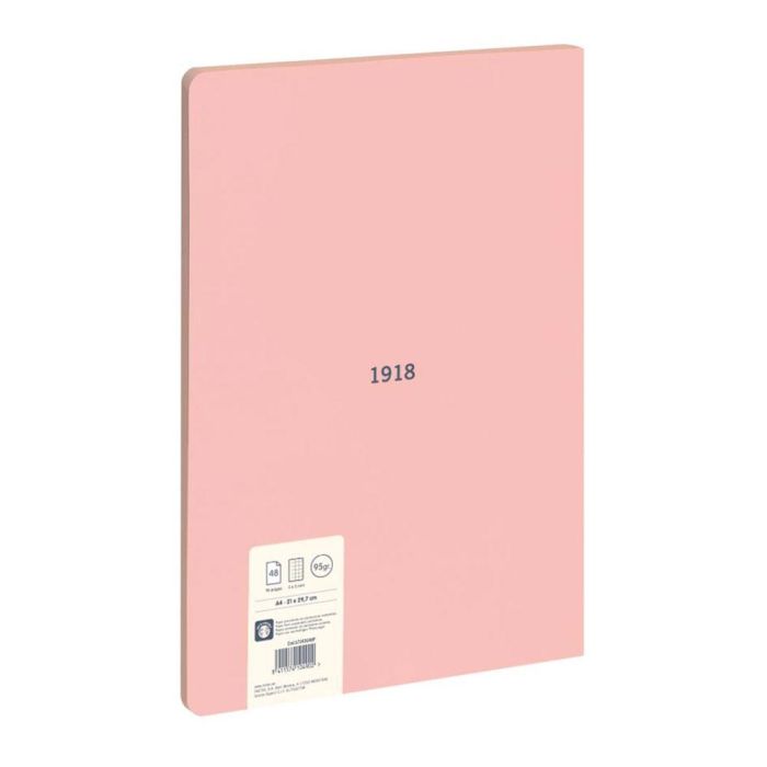 Cuaderno a4 cuadriculado encolado, rosa. 1