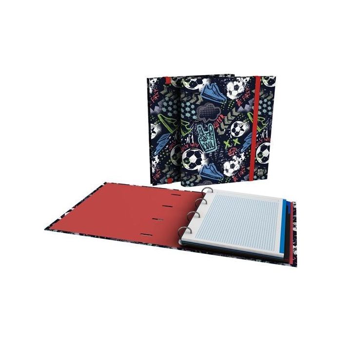 Grafoplás Carpeta Anillas Mixtas 4x35 Carpebook A4, Cartón Forrado, 90H 5x5, 90 gr, con Recambio y Separadores