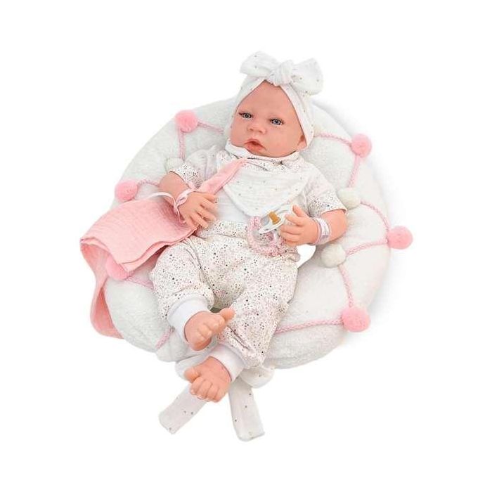 Reborn traje blanco punto estampado mecanismo real almohada lactancia ref: 8301-24 50 cm 1 Reborn traje blanco punto estampado mecanismo real almohada lactancia ref: 8301-24 50 cm 1