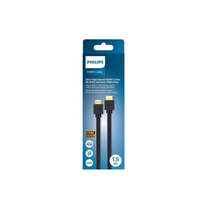 Cable HDMI 2.1 8K Philips SWV9702/ HDMI Macho - HDMI Macho/ 2m/ Certificado/ Negro