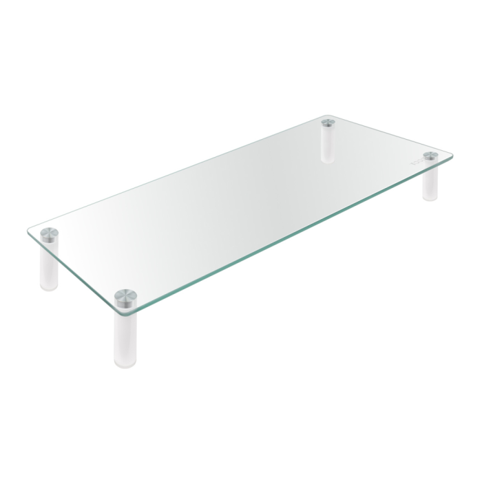 TooQ TQMR061 Soporte para Ordenador Portátil Multi-Monitor Transparente Aluminio, Silicona, Vidrio Templado