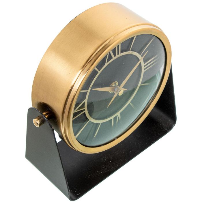 Reloj de Mesa Alexandra House Living Negro Dorado Metal 20 x 17 x 8 cm 3