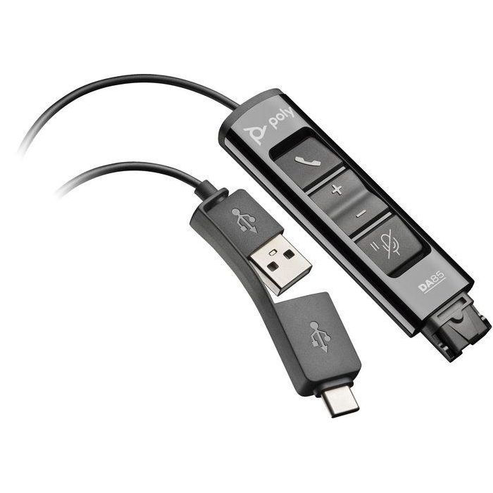 Poly Poly DA85 USB to QD Black Adapter TAA Poly Poly DA85 USB to QD Black Adapter TAA