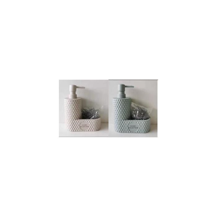 DKD Home Decor Escobillero de Baño Scandi Estilo Nórdico en Resina y PP Beige/Verde Surtido - Pack de 4 Unidades 10x10x38 cm