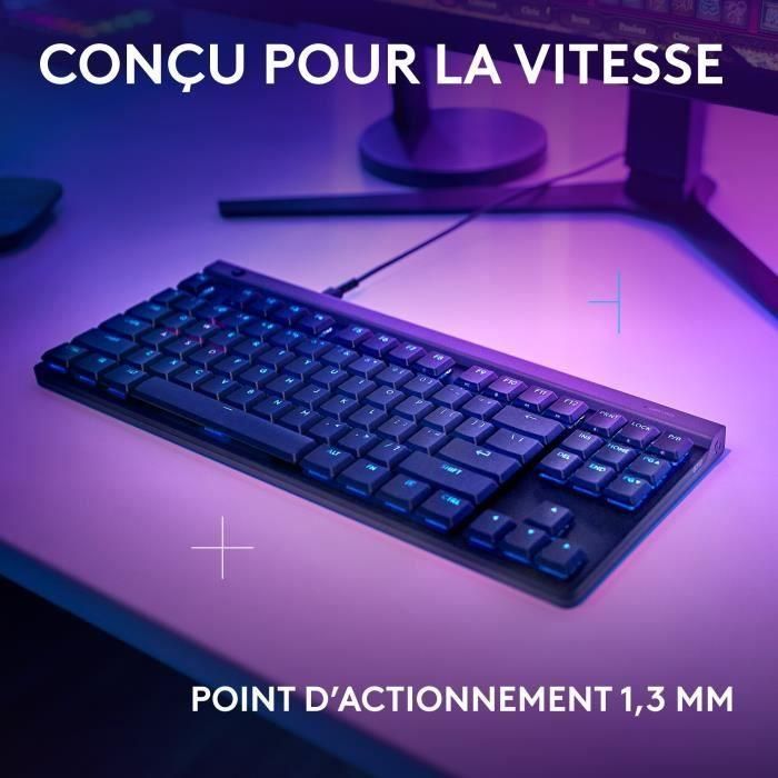 Teclado para juegos - con cable - Logitech G - G515 TKL - Mecánico - RGB - AZERTY - Negro 2