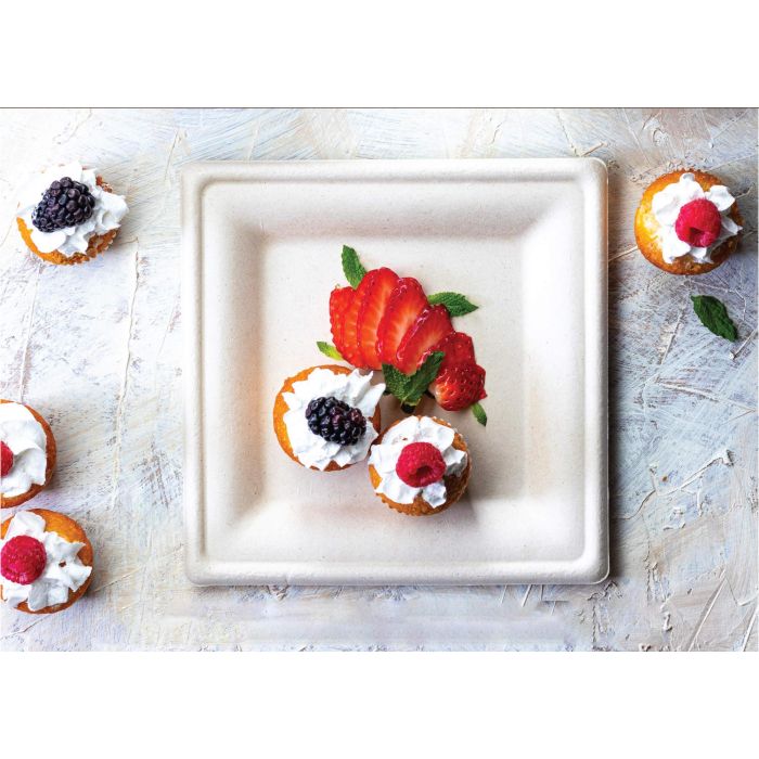 Set de 25 Platos Biodegradables Cuadrados 16 cm - Algon (12 Cajas) 4 Set de 25 Platos Biodegradables Cuadrados 16 cm - Algon (12 Cajas) 4
