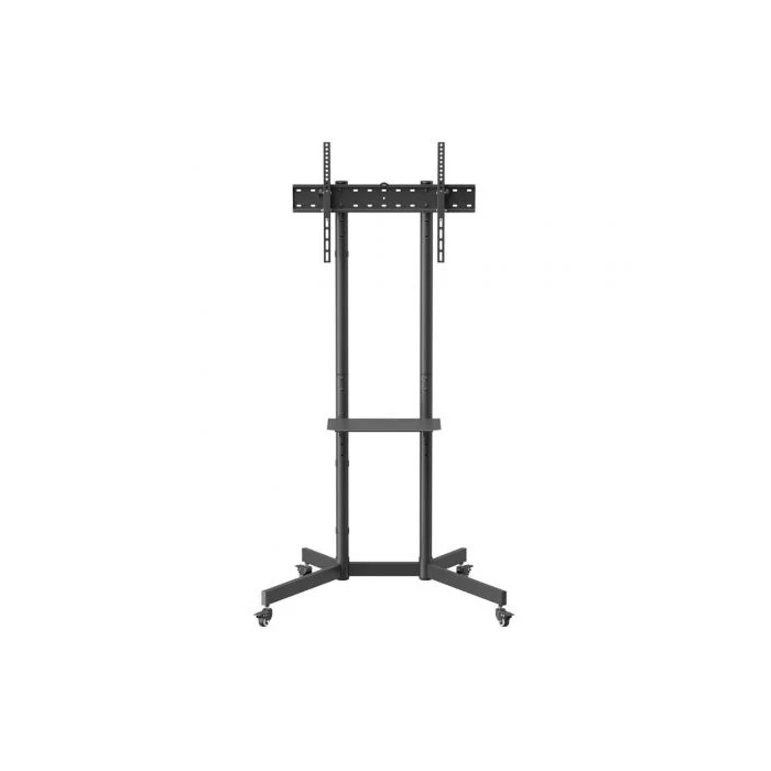 AISENS - SOPORTE DE SUELO ECO CON RUEDA, BANDEJA PARA DVD PARA MONITOR/TV 45KG DE 37-70, NEGRO 1