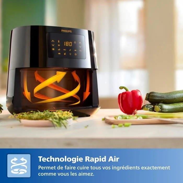 Philips Airfryer XL HD9270/70 Freidora sin aceite 3000, 1.2 kg, Tecnología Air Rapid, 7 programas, Negra 2