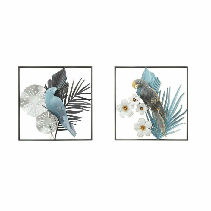 Decoracion Pared Tropical DKD Home Decor Azul Gris 7.6 x 50 x 50 cm (2 Unidades) Decoracion Pared Tropical DKD Home Decor Azul Gris 7.6 x 50 x 50 cm (2 Unidades)