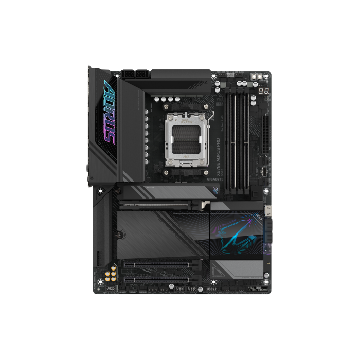 Gigabyte Placa base X870E AORUS PRO (9MX87EPRO-00-10) Socket AM5 AMD Ryzen 9000 Series DDR5 8000MHz Wi-Fi 7 2.5GbE PCIe 5.0 ATX