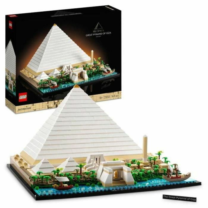 LEGO 21058 Architecture La Gran Pirámide de Giza, modelo de hobby creativo para construir, monumento mundial y decoración